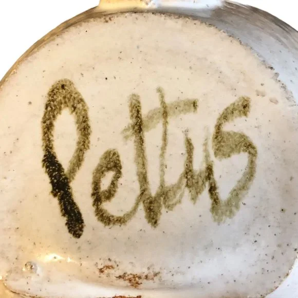 Vtg SIGNED John Pettus Art Pottery Stoneware Bunny Rabbit COIN BANK Folk Art - Picture 9 of 9